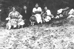 Sunday School Trip, 1928. The Gillen family at Seaburn.