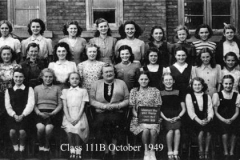 W Hill Girls 1949 Class 3b -  Back:  Joyce Hutchinson, ?, ?, ?, ?, Cathy Kirby, ?, ?, ?, Jean Hood  Middle: Nancy Abbs, Joan Lewis, Enid Johnson, ?, Audrey Cornell, Jenny Leck, ?, Betty Pratt, Betty Burlison, Ethel Gibson, Betty Cowie, ? ?, ? Carter, ?,  Freda Westgarth, ?, Miss Hope, Margaret Kilburn, ?, Doreen Johnson, Margaret Soppitt
