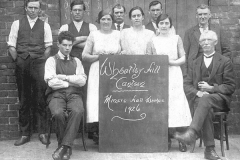 Wheatley Hill Colliery 1926 Strike. Canteen Staff, Temperance Hall. Includes Jack Kelsey (far right standing), sister Dora at left of board and mother at right of board.