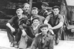 Wheatley Hill Colliery 1947. Back L-R: Billy Gibson, Bobby Trisnan; Middle L-R: Frankie Horner, Benny Nicholson, Freddie Hutchinson;Front: Gordon Patterson. Ronnie Dinsley.