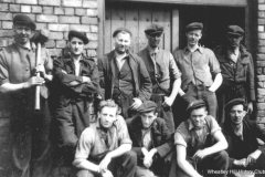 Wheatley Hill Colliery. Back L-R: Benny Nicholson, Percy Wynn, Bobby Jordan, Harold Simpson, Tommy Nicholson, Bob Simpson; Front L-R: Wilf Goyns, Kenny Wynn, Terry Cullen, John Davies.