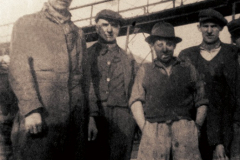 Wheatley Hill Colliery 1950s. L-R: Bob Rowlands, Joe Clarke, ?, ?