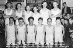 W Hill Boys School Gym Team 1955 - Tom Holmes, David Young, Ken Harvey, Hedley Stokoe, ?, Ken Harvey Michael Young, George Battye, Eric Williams, Billy Maughan, Wilk Lister, Jack Maughan