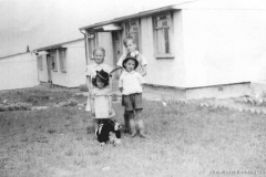 Children outside the prefabs, no date: Council Housing