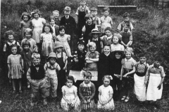Junior School pupils with Nat and Bob Cook