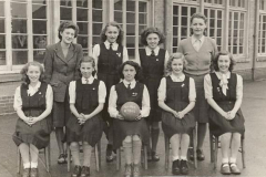 Netball Team 1948-49 -  Miss Spottiswood , Florence Smiles, Gladys Evans, Miss Caille Isobel Stark, Stella Dodds, Olive Purvis, Millicent Lowe, Clara Freeman