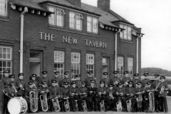 Wheatley Hill Colliery Band outside the New Tavern. c. 1940