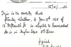 Report - Stanley Walker 1932