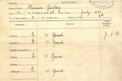 Report - Bessie Galley 1933