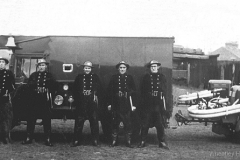 Auxilliary Fire Service, Wolmerhausen Street: (L to R) Eric Snowdon, Alf  Carr, Stan Poulson, Tommy Ayre, Frankie Horner
