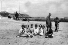 Visit to Tynemouth 1963(2) - Jessie Kirby, Susan Garth, Joyce Smith, Susan Hall, Christine Harper, Elizabeth Briggs, Evonne Abbott, (Mr Alderson and Christine Walton in background)