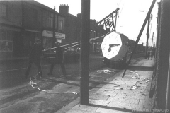 Lowering the Clock from the Senior Boys School: October 1982.