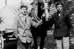 Durham Street: Jack and Alf Carr with the Co-op Store horse and cart