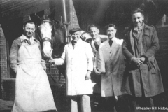 Co-op, 1949:Billy Cowan, Billy Nattrass, Jack Harper, Wilf Armstrong and the Store horse