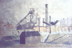 Painting of Wheatley Hill Colliery 1948, from Gowland Terrace, by Mr V Brown.